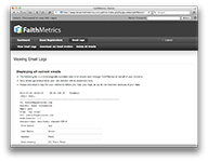 Screenshot of Admin Email Logs